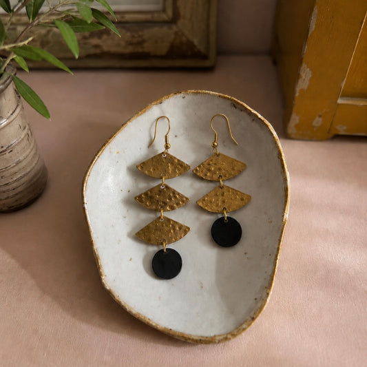 Brass/Oxidized Brass Earrings #10