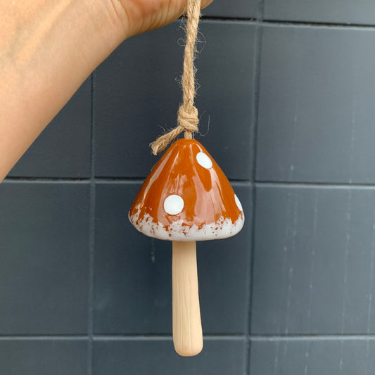 Mushroom Bell Ornament - Caramel