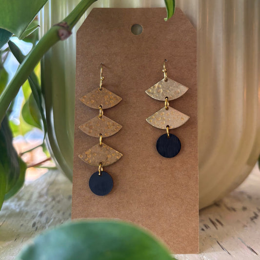 Brass/Oxidized Brass Earrings #10