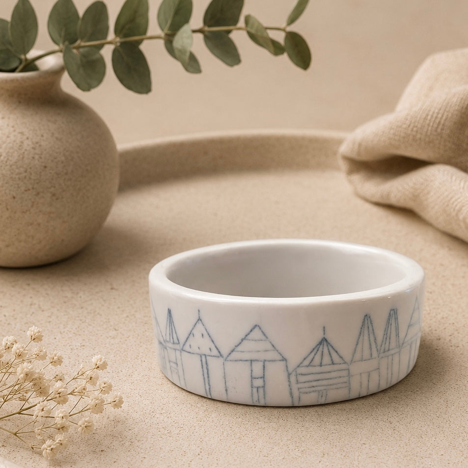 Hand Painted Porcelain Bangle - Houses