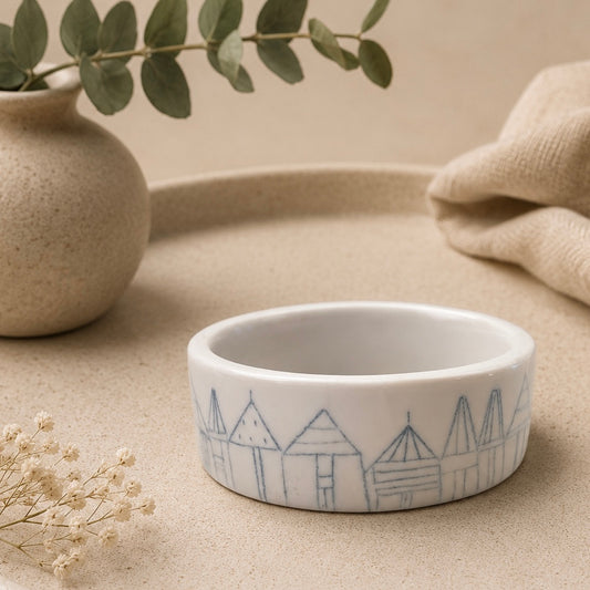 Hand Painted Porcelain Bangle - Houses