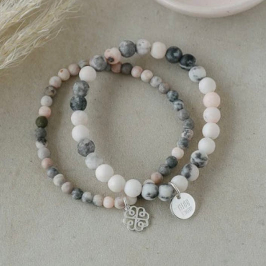 Stack them Up Bracelets - Pink Zebra Jasper