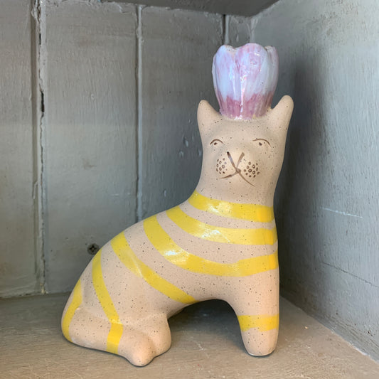 Cat Candle Holder - Stripes