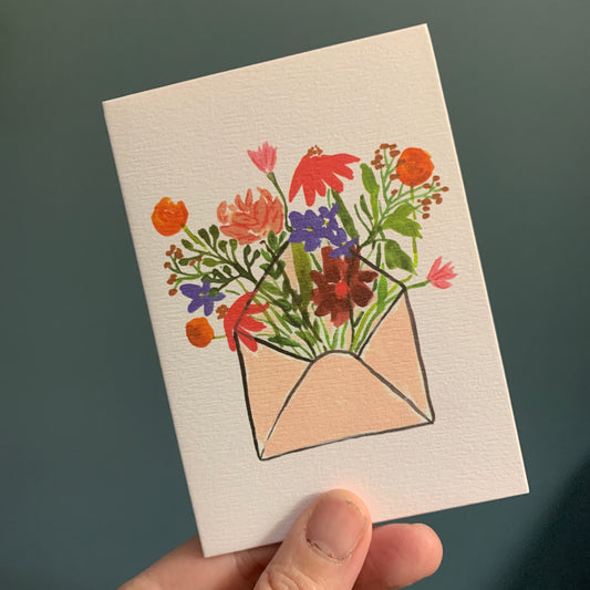 Flowers in Envelope Greetong Card