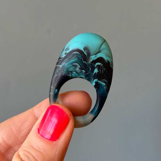 Resin Ring - Ocean - size 9