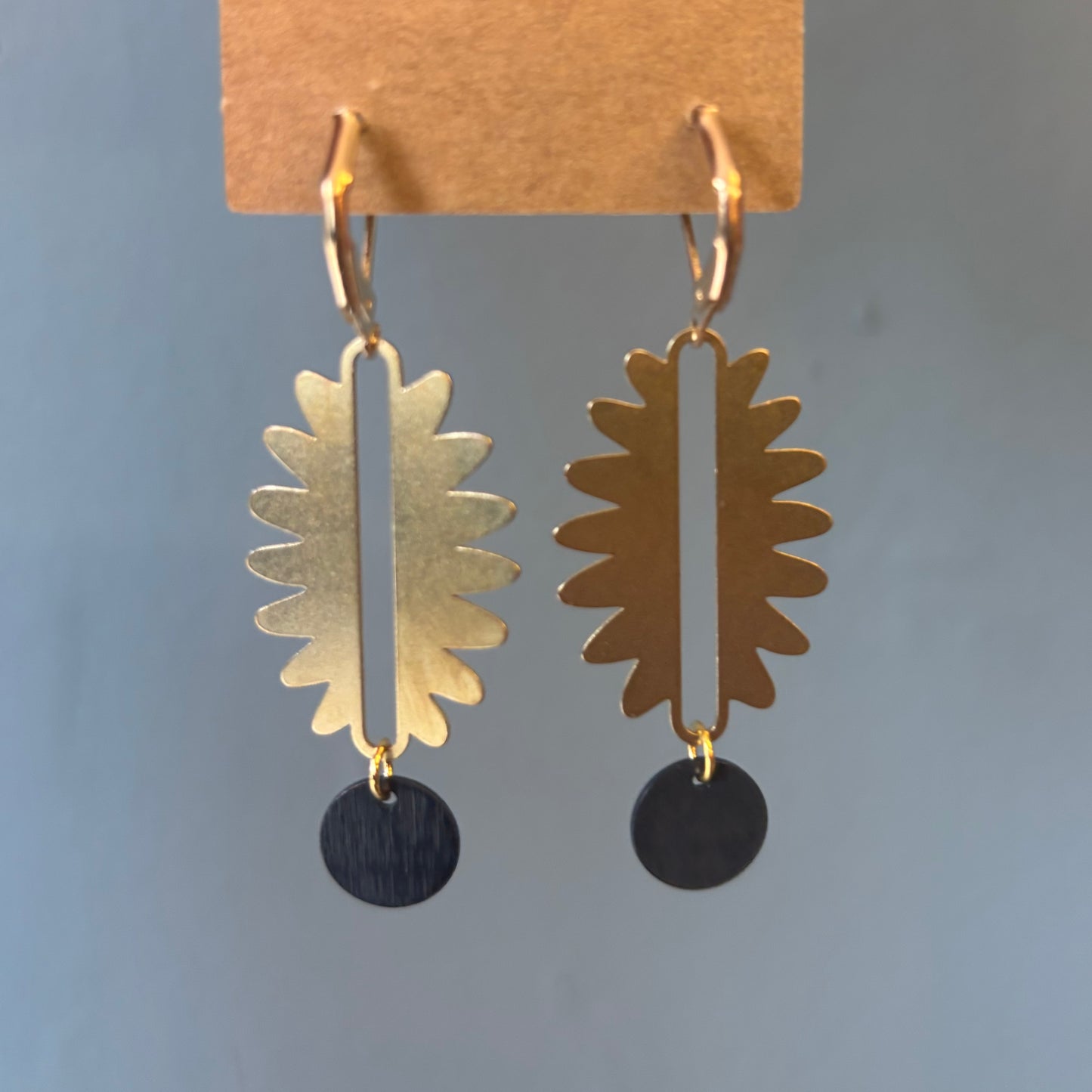 Brass/Oxidized Brass Earrings #13