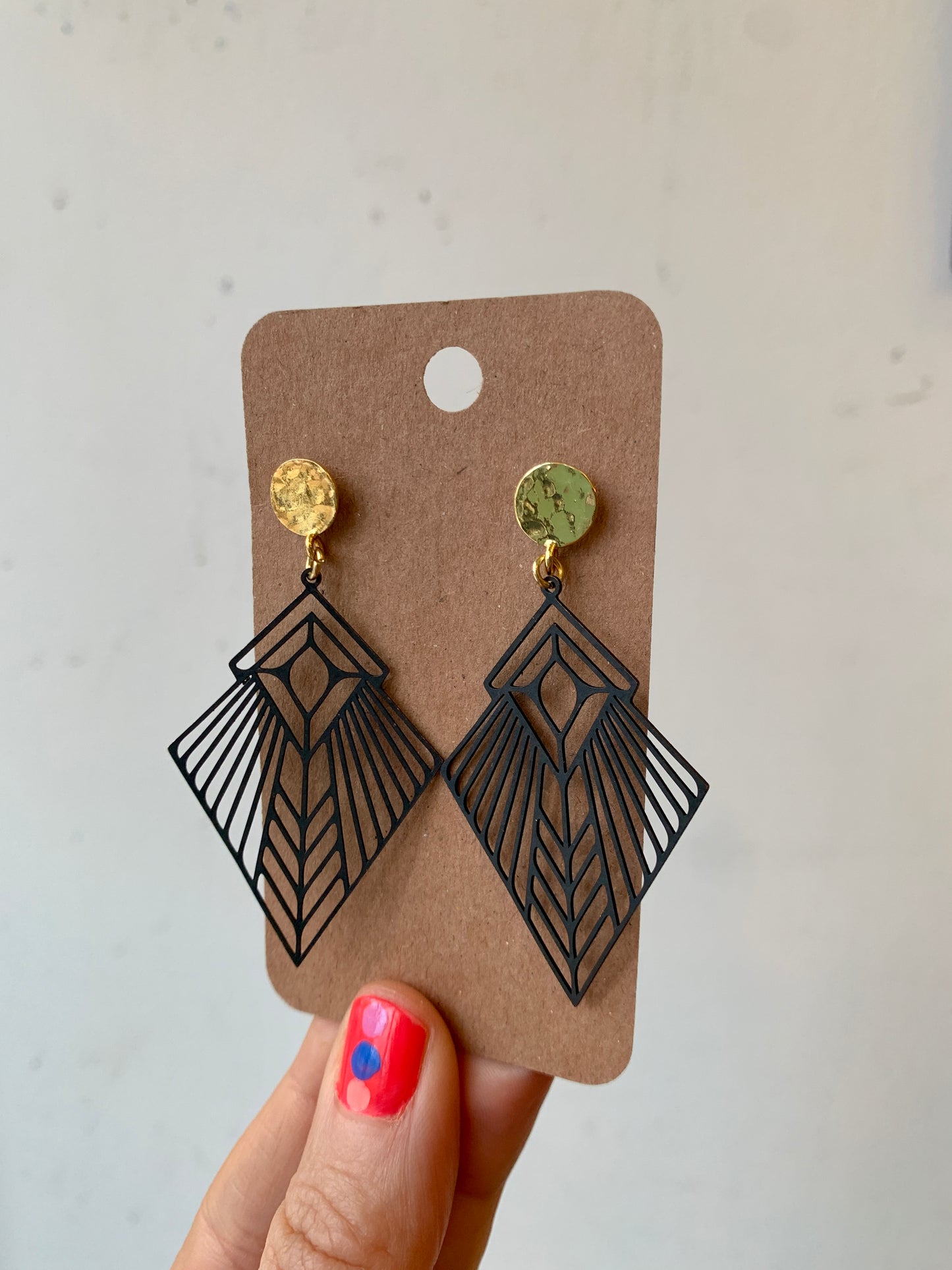 Brass Earrings - Art Deco