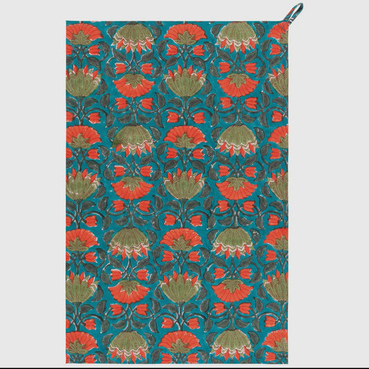 Allure Block Printed Tea Towel