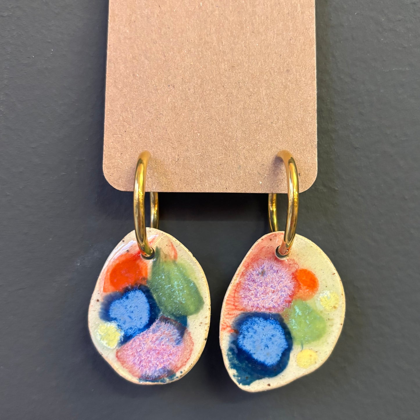 Oversized Porcelain Hoop Earrings - #12