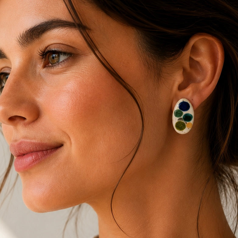 Ceramic Stud Earrings - #2