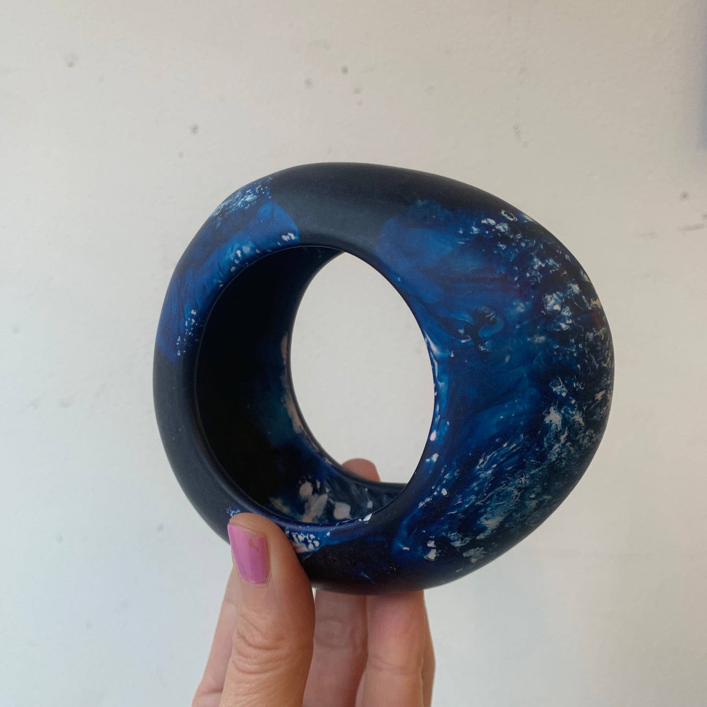 Resin Bangle - Speckled Blue