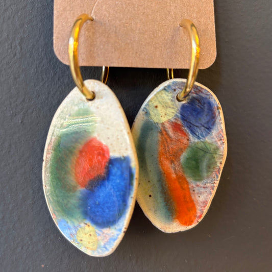 Oversized Porcelain Hoop Earrings - #5