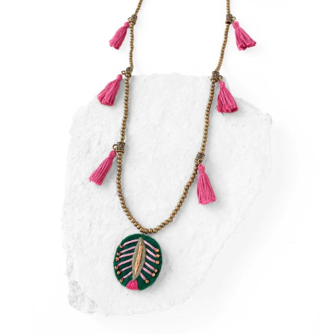 Ali Embroidered/Beaded Necklace