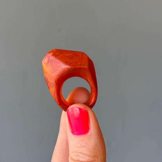 Resin Ring - Orange - size 6