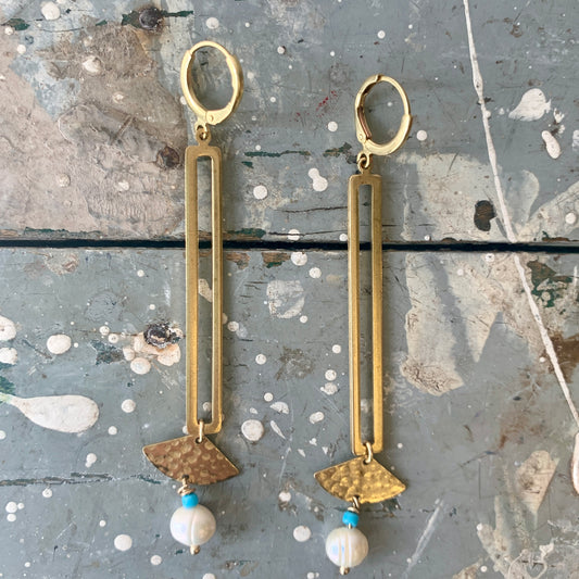 Light Weight Brass Earrings #19