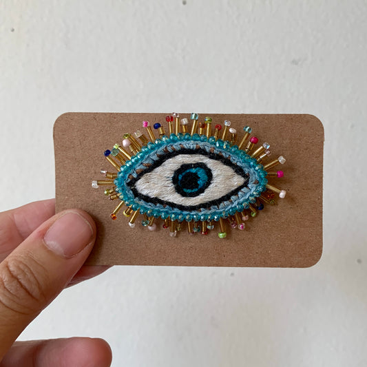Embroidered/Beaded Brooch - Eye