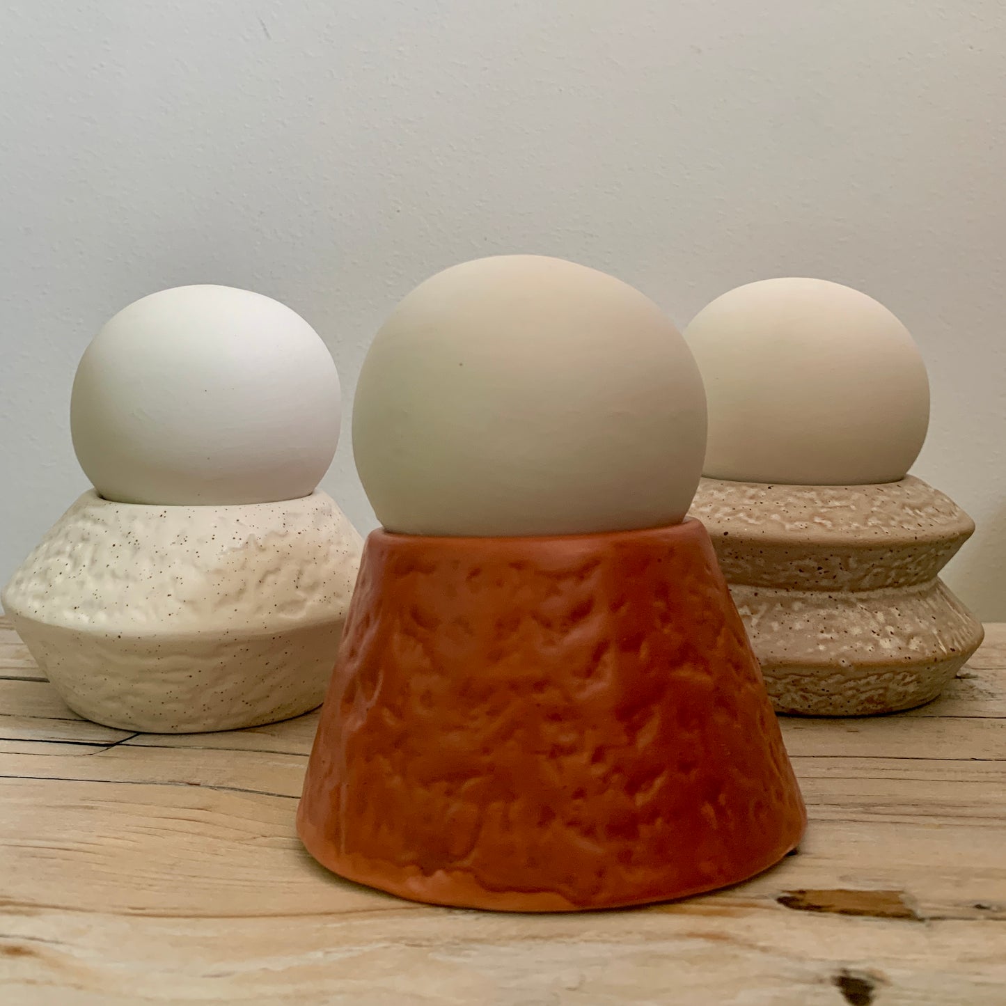 Stoneware Orb LED Light - Brick