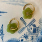 Hoop with Floral Charm- Olive
