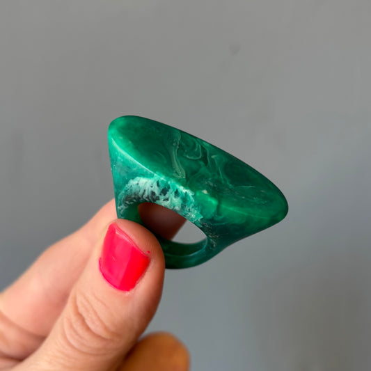 Resin Ring - Green - size 7