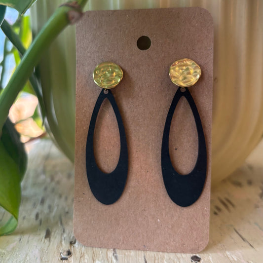 Brass/Oxidized Brass Earrings - #4