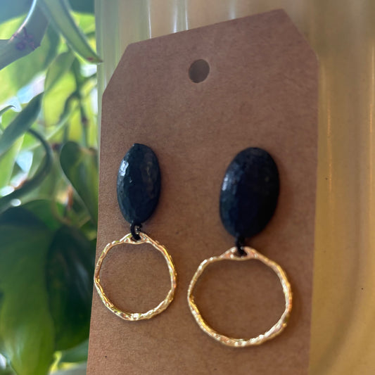 Brass/Oxidized Brass Earrings #16