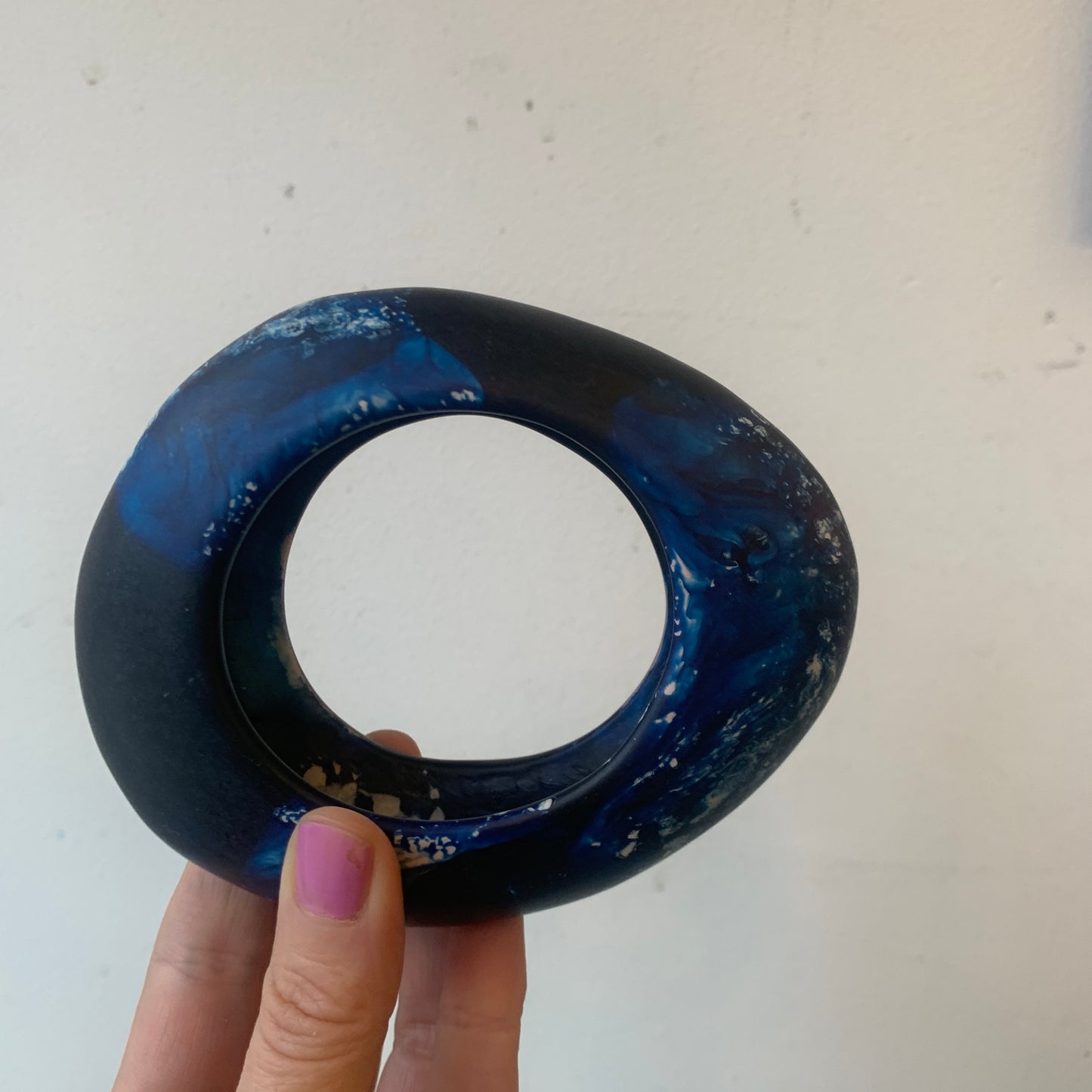 Resin Bangle - Speckled Blue