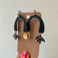 Brass/Oxidized Brass Earrings - #4