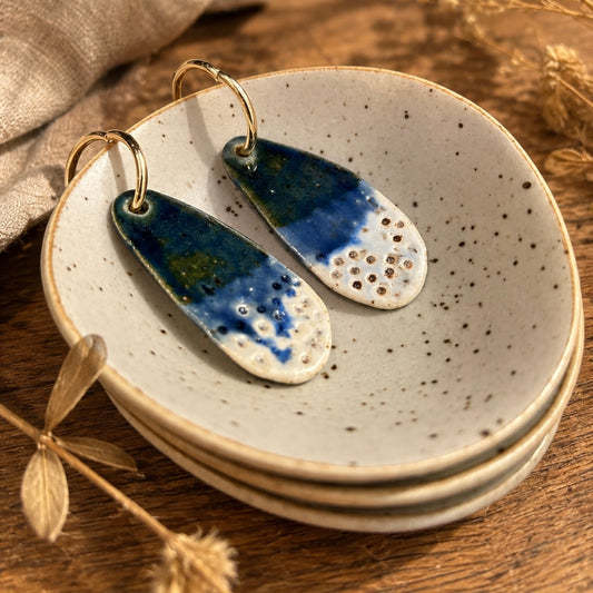 Blue Ceramic Earrings