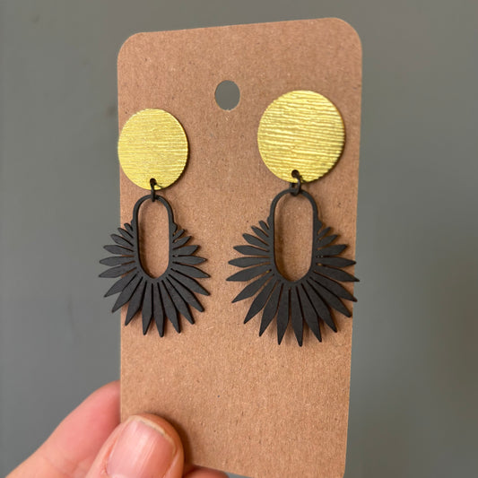 Brass/Oxidized Brass Earrings #14