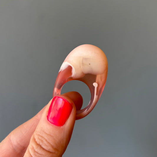 Resin Ring - Pink/White - size 9