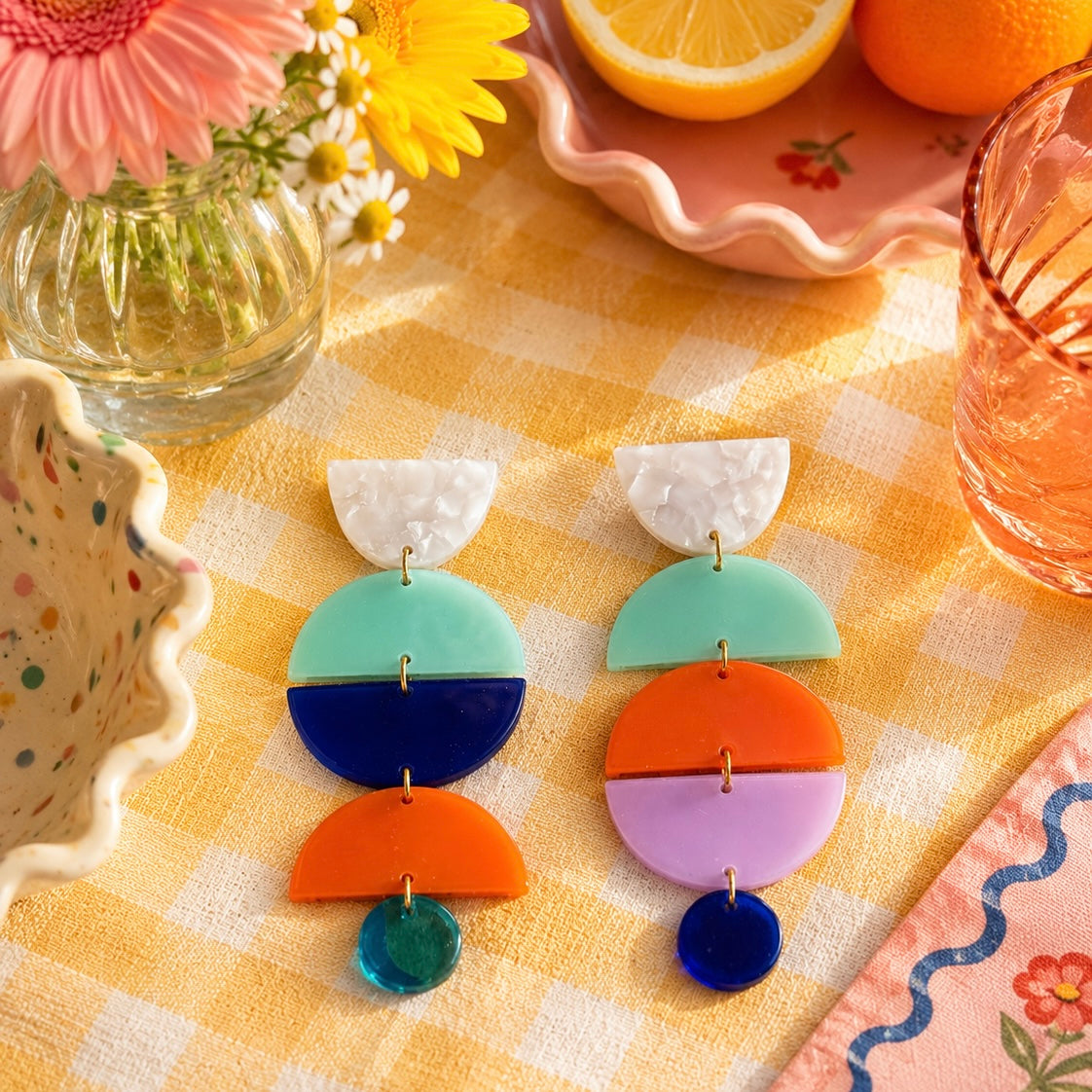 Multi Color Mix and Match Acrylic Earrings