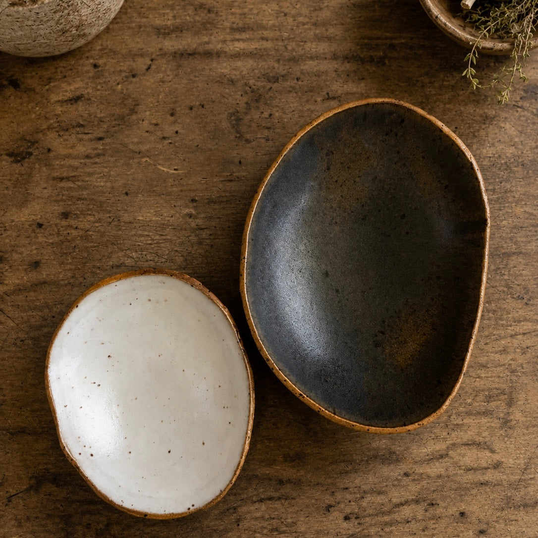 Freeform Stoneware Bowls - set of 2