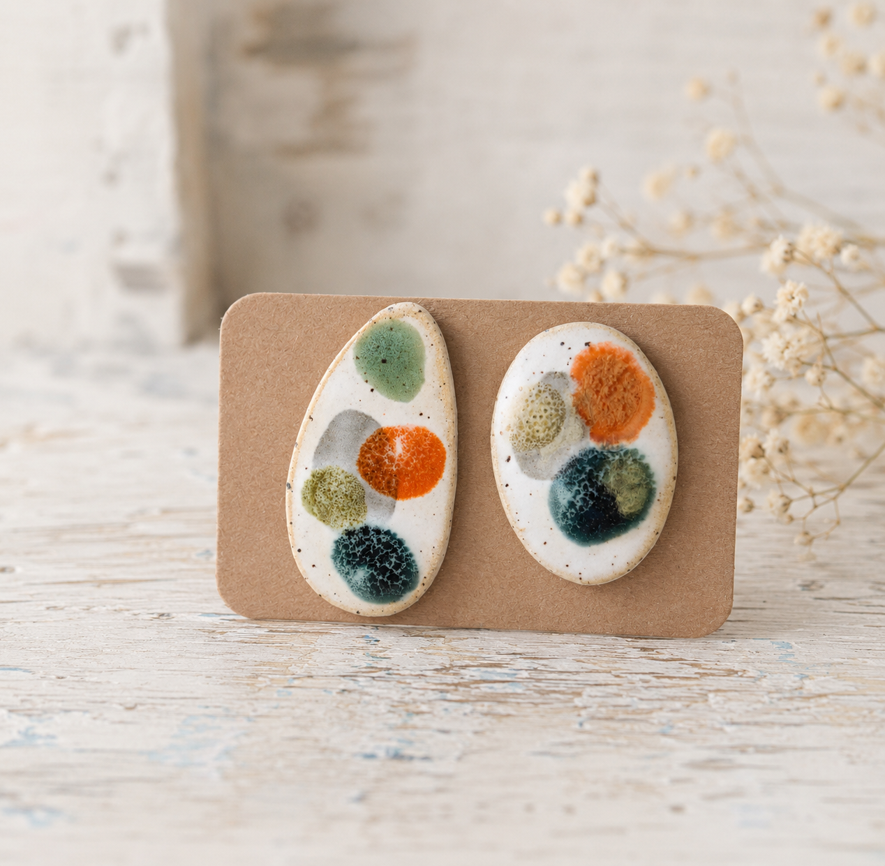 Ceramic Stud Earrings - #3
