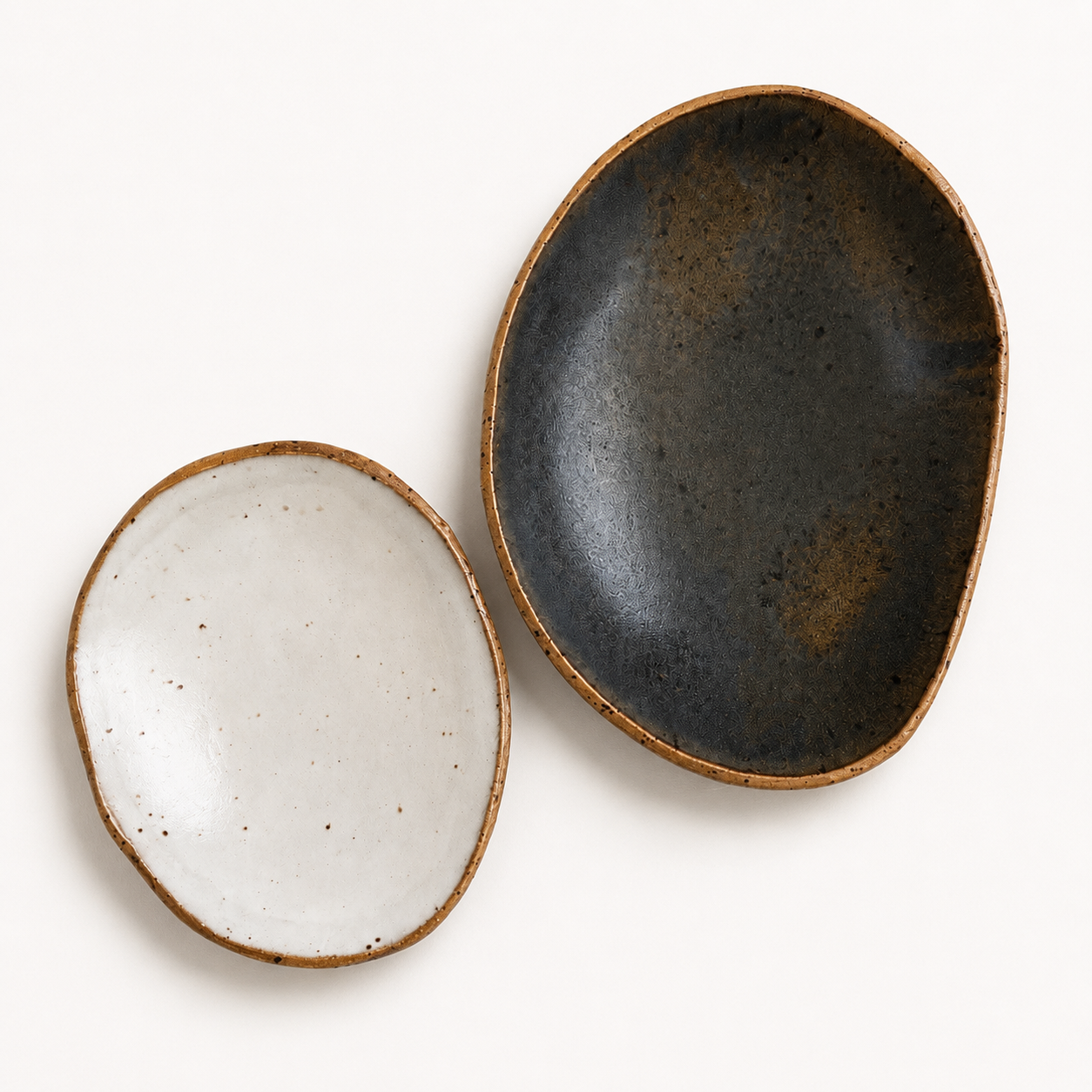 Freeform Stoneware Bowls - set of 2