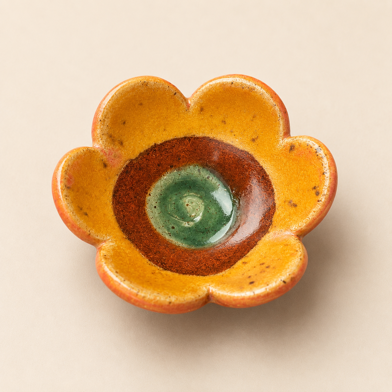 Floral Tealight Dish - Saffron