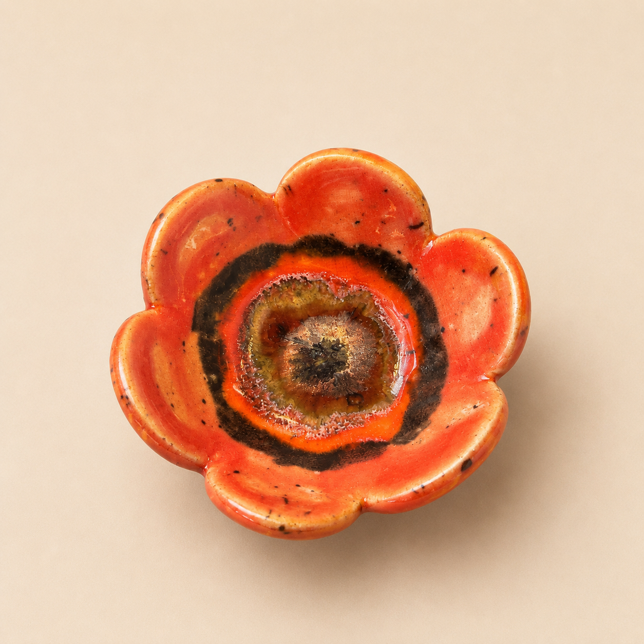 Floral Tealight/Trinket Dish in Coral