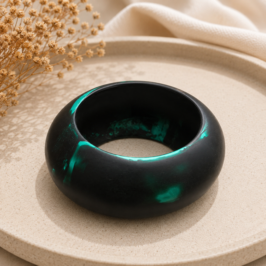 Resin Bangle - Dark Green