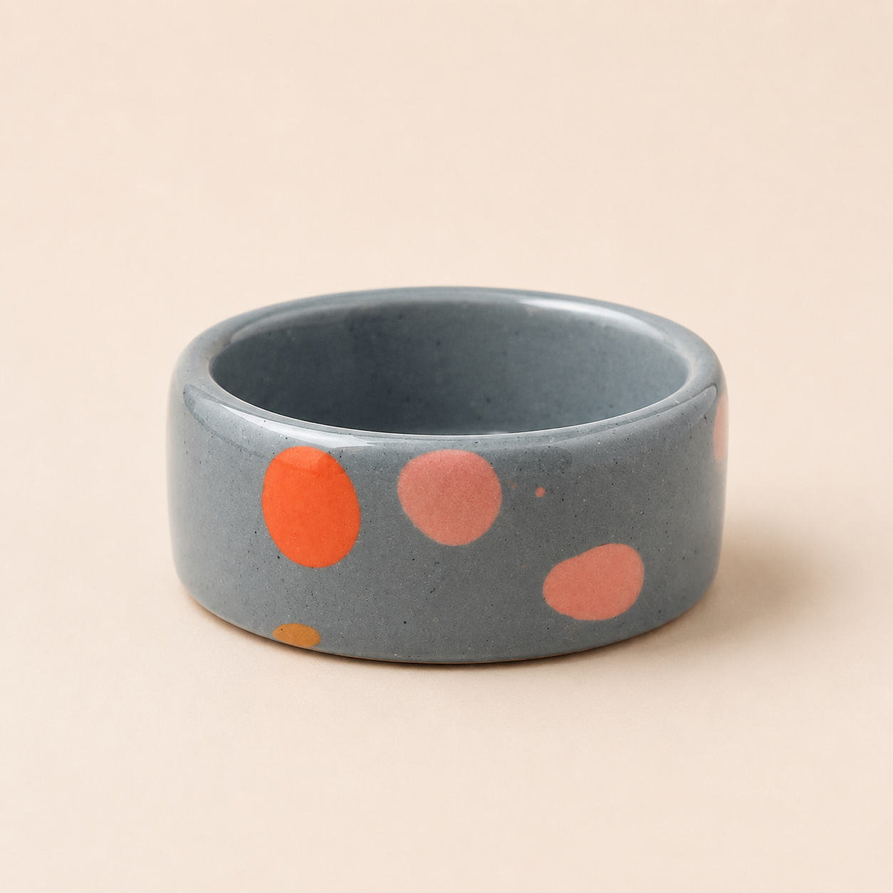 Hand Painted Porcelain Bangle - Grey/Blue/Coral/Pink