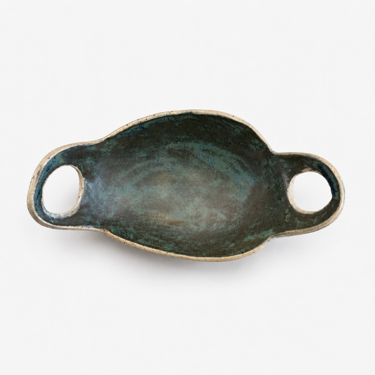 Double Handle Dish - Green