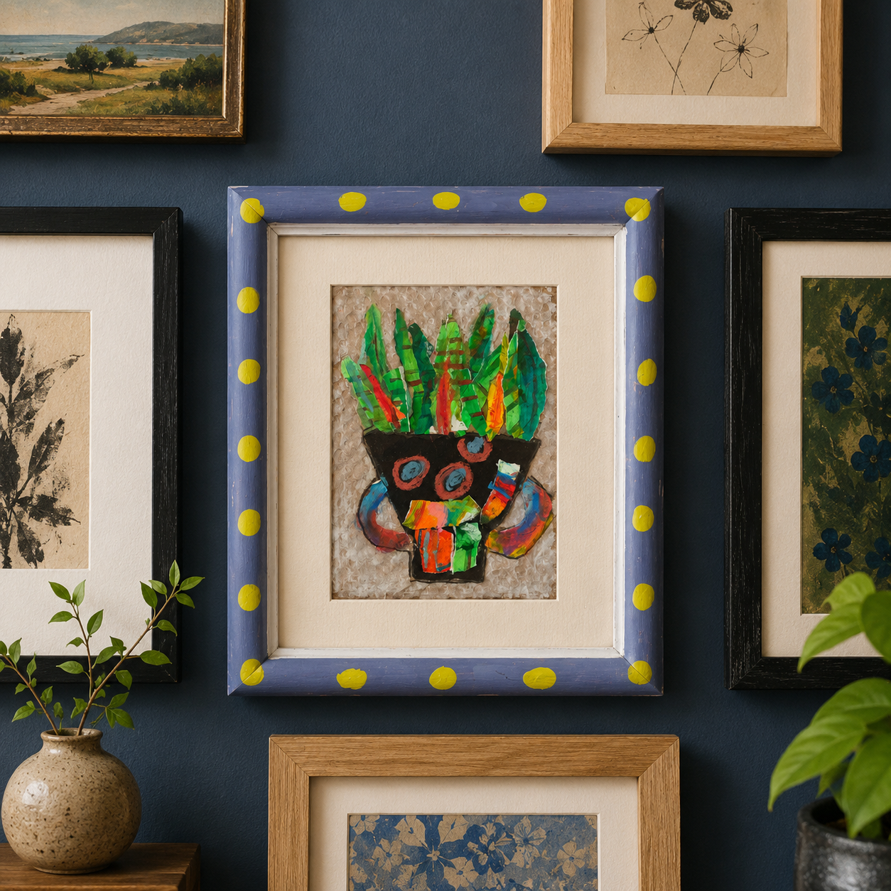 Wild Leaves - Mixed Media Collage