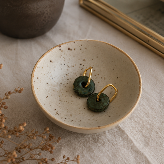 Verdigris Disc Hoop Earrings
