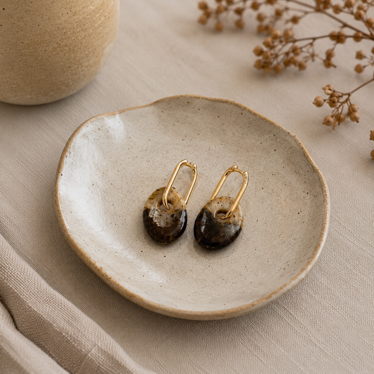 Moss & Stone Disc Hoop Earrings