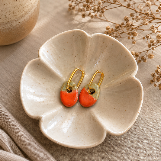 Coral Tide Disc Hoop Earrings