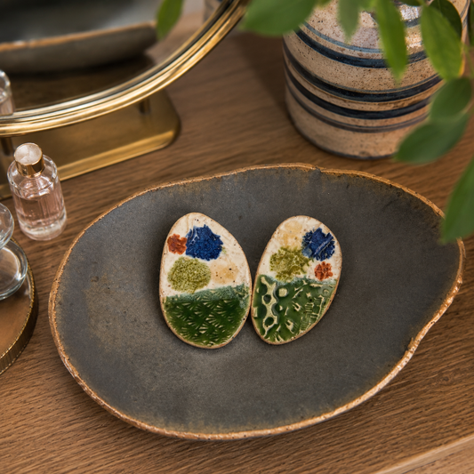 Ceramic Stud Earrings - #1