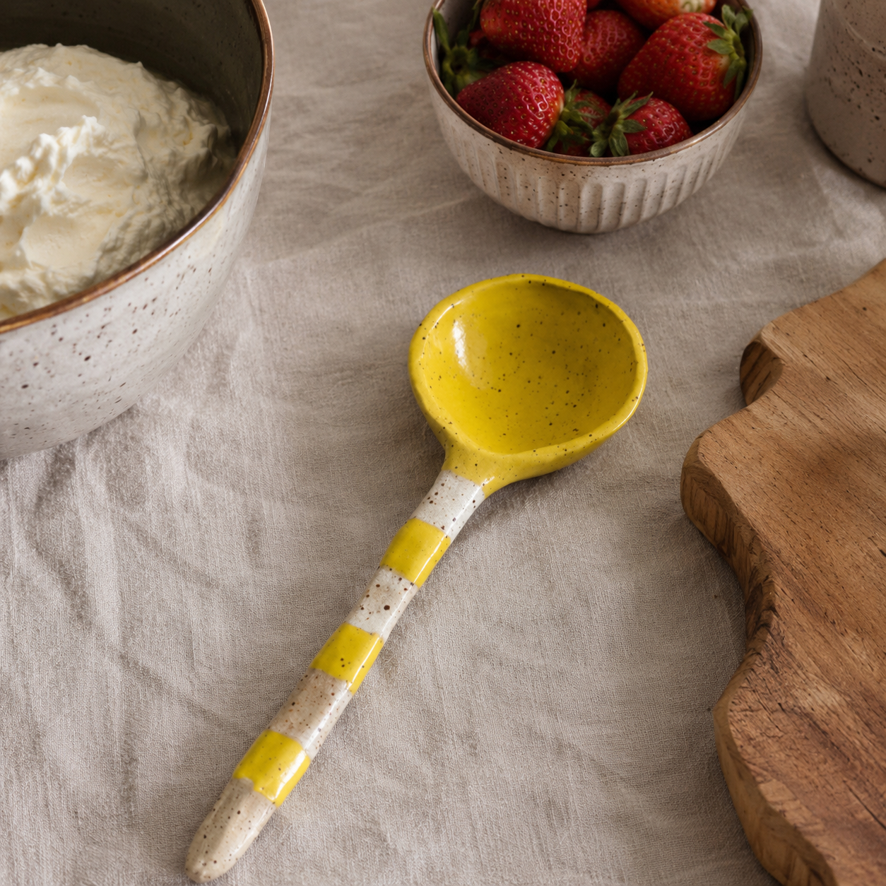 Ceramic Spoon/Ice Cream Scoop - Yellow