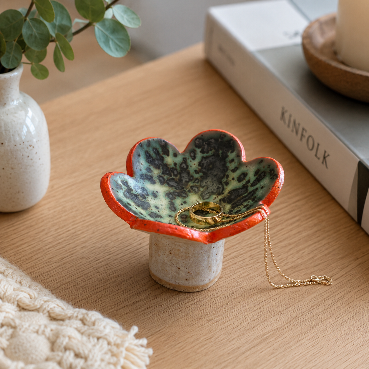 Wildflower Trinket Dish - Moonscape Orange