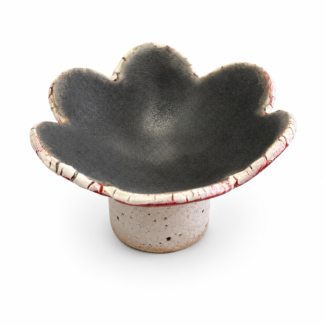Wildflower Trinket Dish - Charcoal Orange