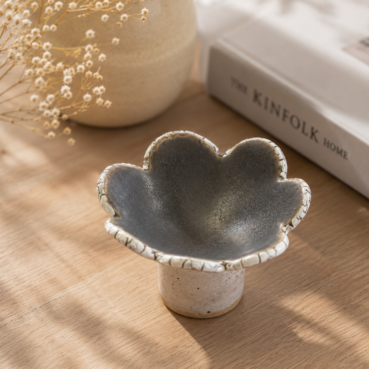 Wildflower Trinket Dish - Charcoal