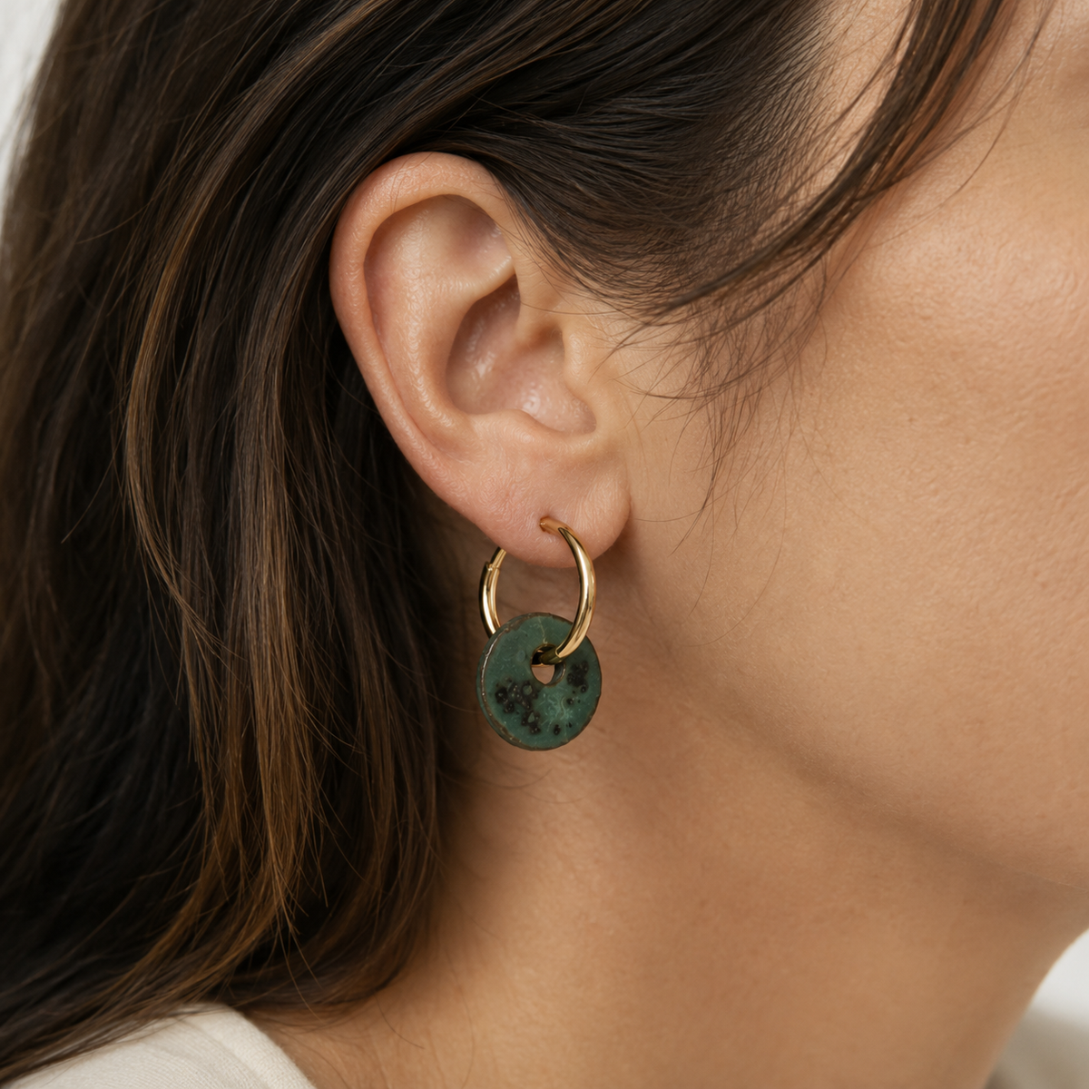 Verdigris Halo Hoops