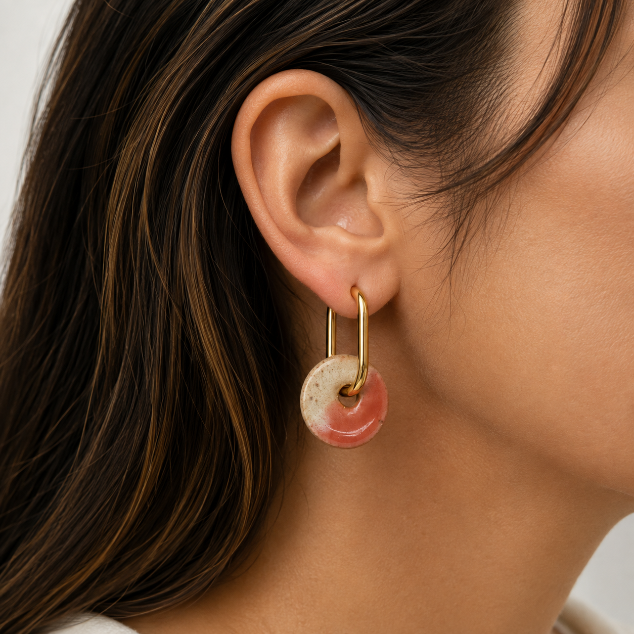 Coral Blush Hoops